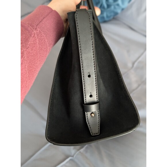 Michael Kors Large Avril Leather Satchel Crossbody Bag Black Suede & Leather - Picture 8 of 8